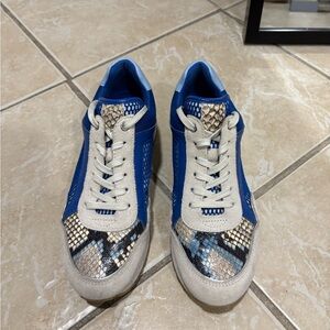 Michael Kors Blue and Snake Print Sneakers